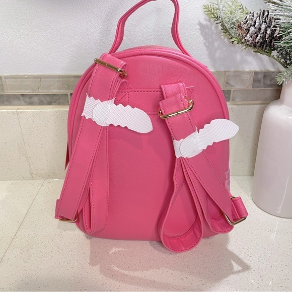 NEW Juicy Couture Pink Monogram‎ Jacquard Mini Backpack Gold  display picture 3